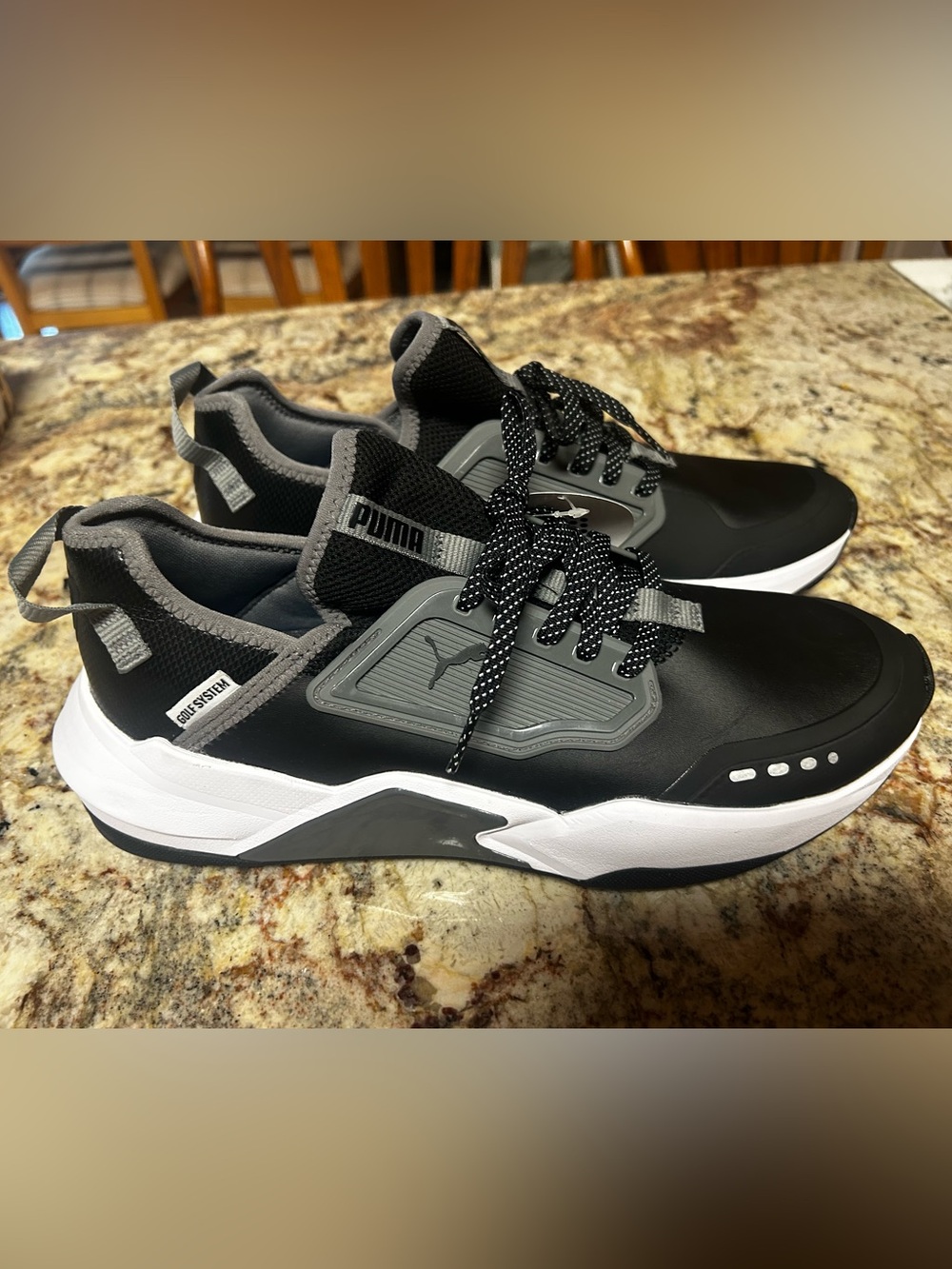 NWT Puma Golf System Waterproof Men 9 Black/Gray Low-Top Sneaker Athletic Shoes